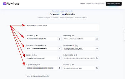 Scrivere in grassetto su Linkedin